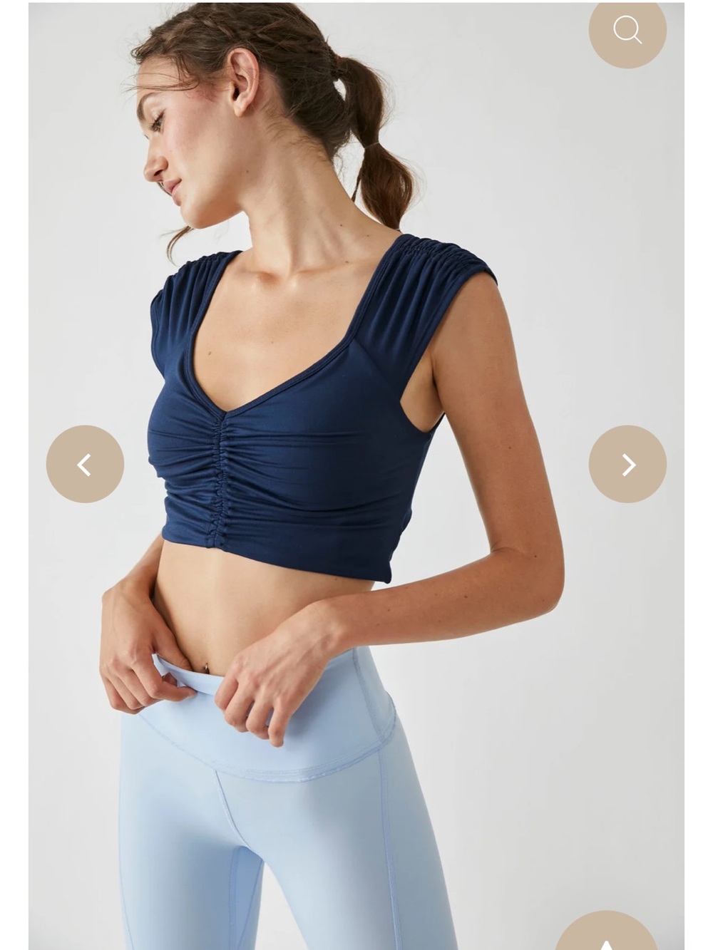 Free People Movement Breathe Deeper Crop Tank Size Xs blue indigo